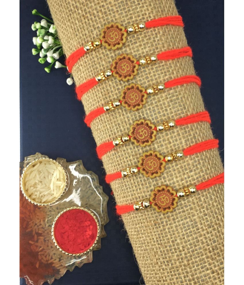     			THRIFTKART Bhai Rakhi Brown 6PC OM RAKHI FOR BHAI Pack of 6