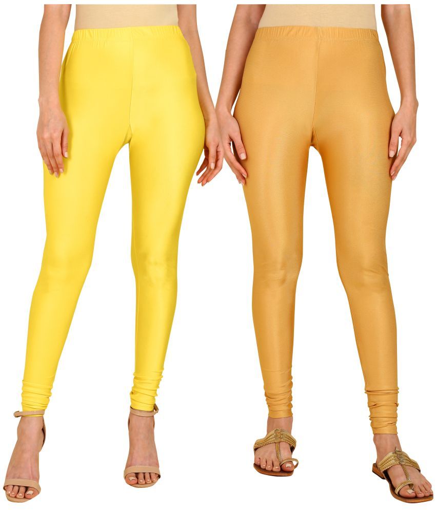     			Colorscube - Gold,Yellow Lycra Women's Churidar ( Pack of 2 )