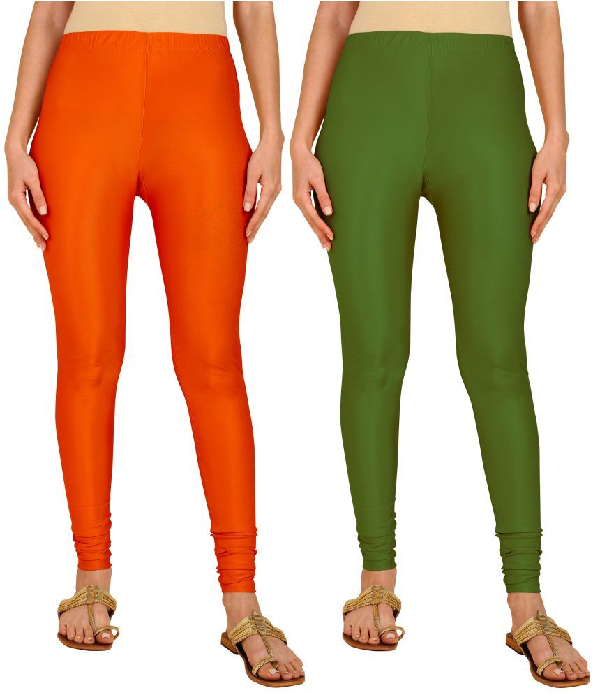     			Colorscube - Olive,Orange Lycra Women's Churidar ( Pack of 2 )