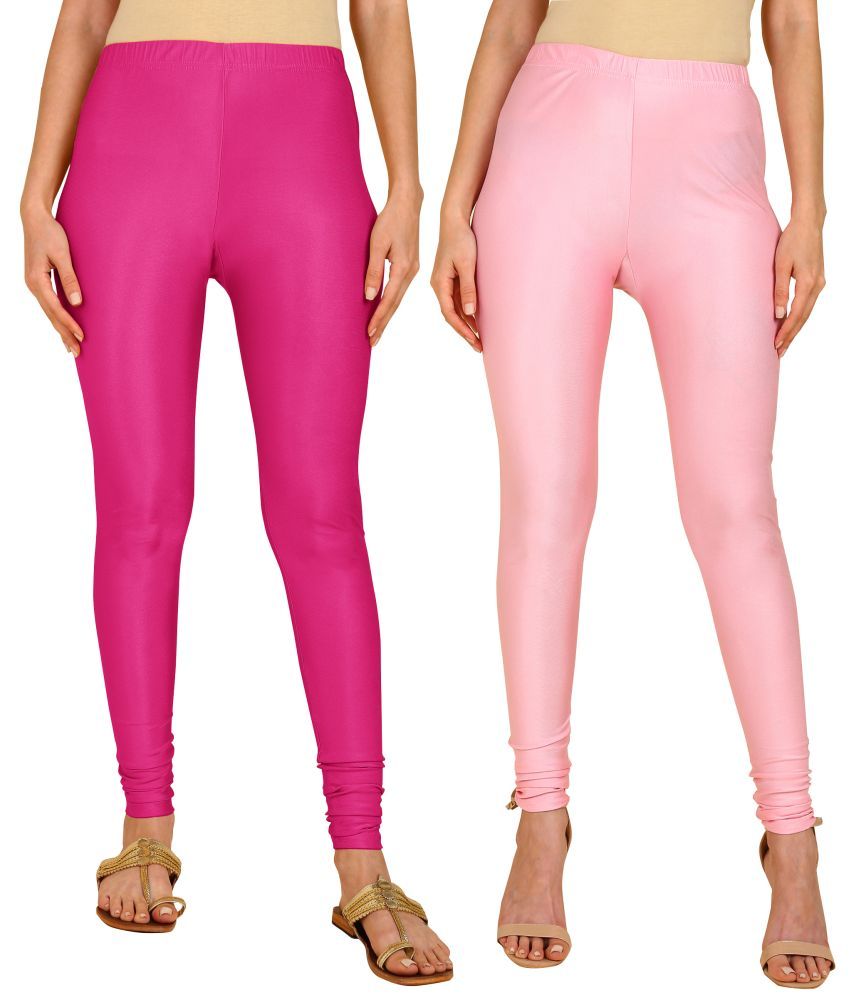     			Colorscube - Pink,Magenta Lycra Women's Churidar ( Pack of 2 )