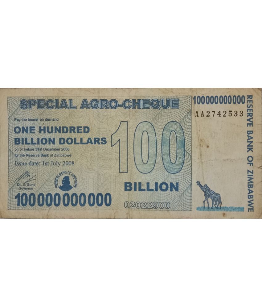     			Extremely Rare Zimbabwe 100000000000 Dollars 100 Billion Dollars......Hard to Find