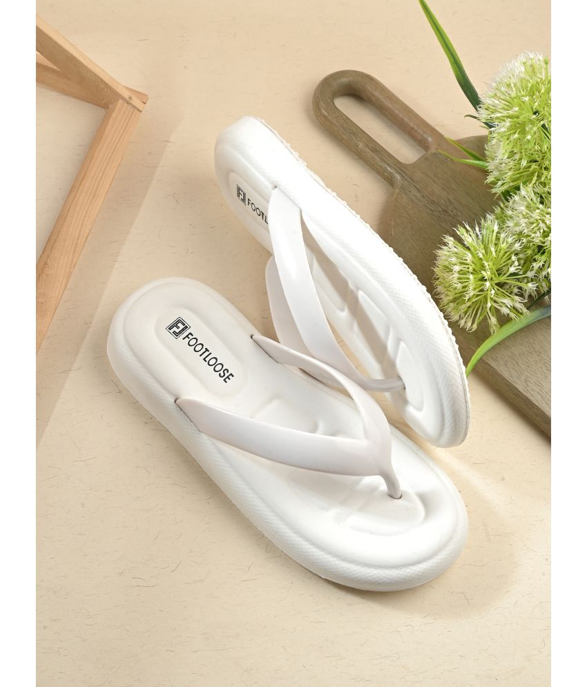     			Footloose White Women's Flip Flop