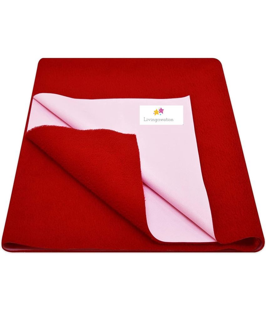     			LIVINGCREATIONS Red Poly Fiber Bed Protector Sheet ( Pack of 1 )