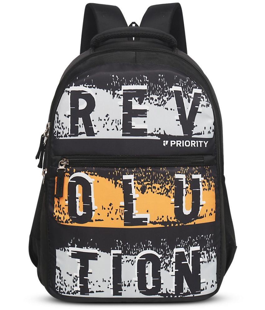     			Priority Black Polyester Backpack ( 30 Ltrs )