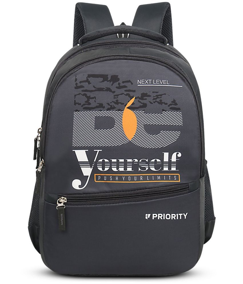     			Priority Black Polyester Backpack ( 30 Ltrs )