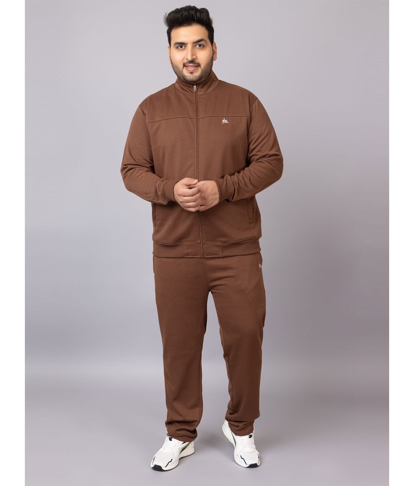     			YHA Dirty Brown Fleece Regular Fit Men's Tracksuit ( Pack of 1 )