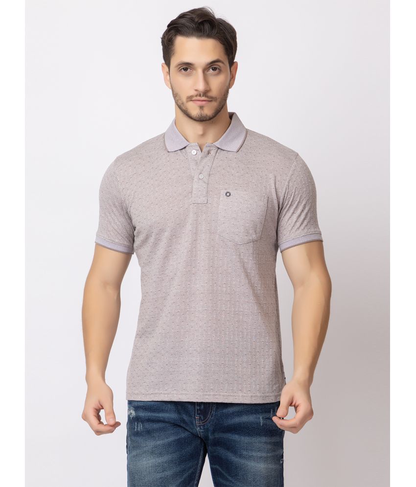    			ARIIX Cotton Blend Regular Fit Self Design Half Sleeves Men's Polo T Shirt - Grey ( Pack of 1 )