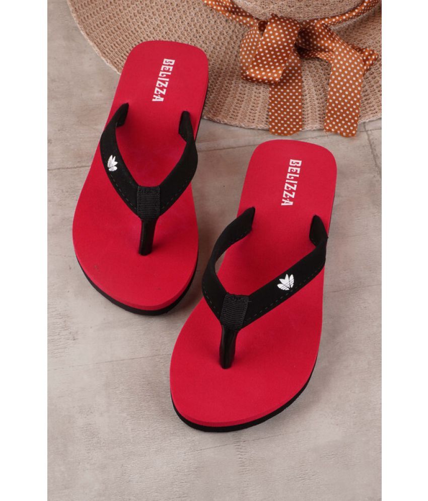     			BELIZZA Red Women's Thong Flip Flop