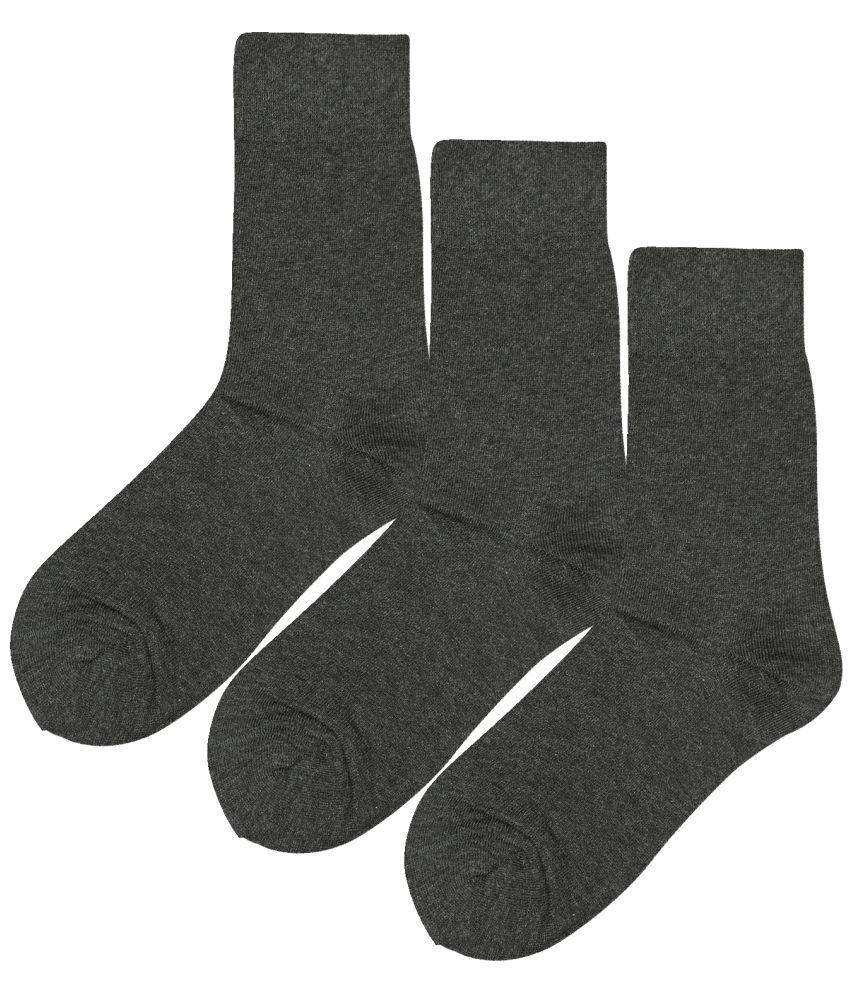     			Bodycare Cotton Blend Men's Solid Charcoal Mid Length Socks ( Pack of 3 )