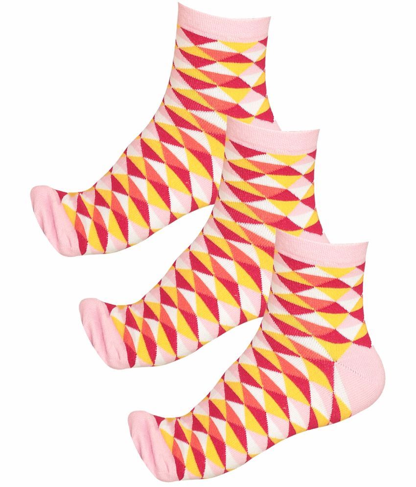     			Bodycare Pink Cotton Blend Women's Ankle Length Socks ( Pack of 3 )