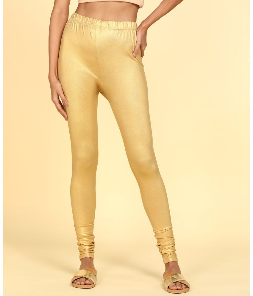     			Colorscube - Gold Lycra Women's Churidar ( Pack of 1 )