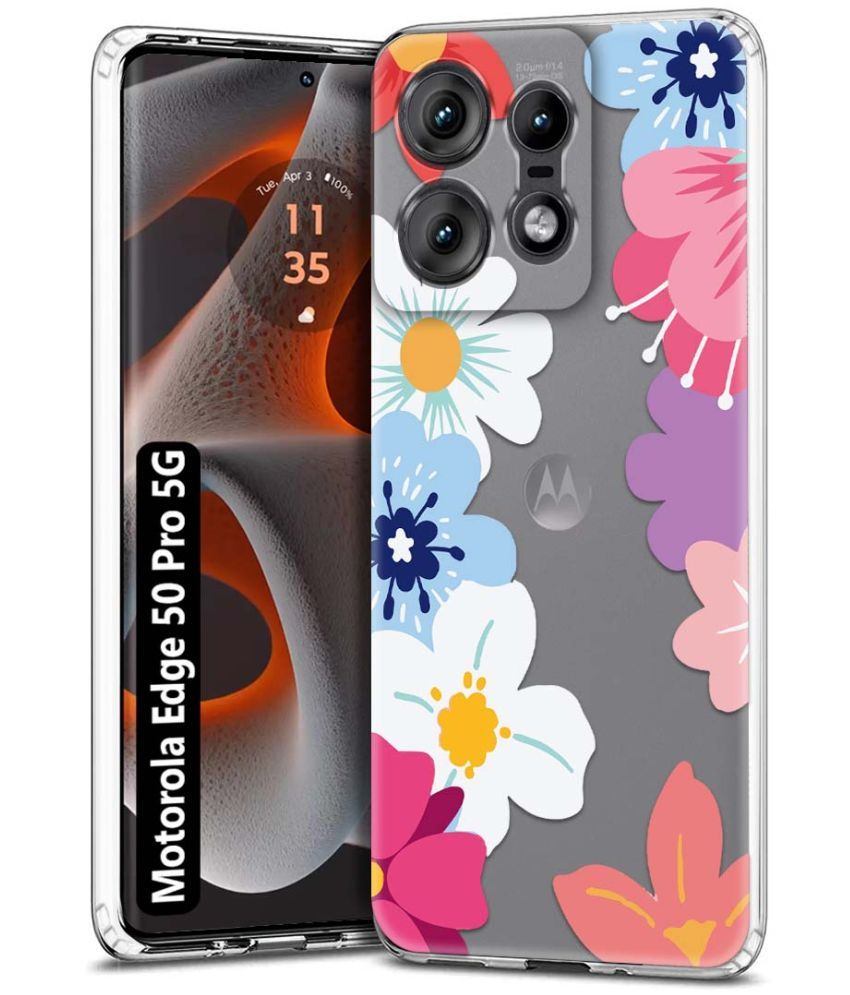     			Fashionury Multicolor Printed Back Cover Silicon Compatible For Motorola Edge 50 Pro 5G ( Pack of 1 )