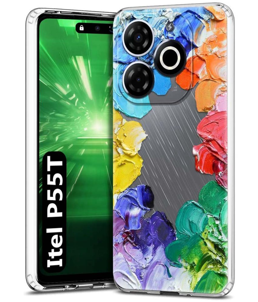     			Fashionury Multicolor Printed Back Cover Silicon Compatible For Itel P55T ( Pack of 1 )