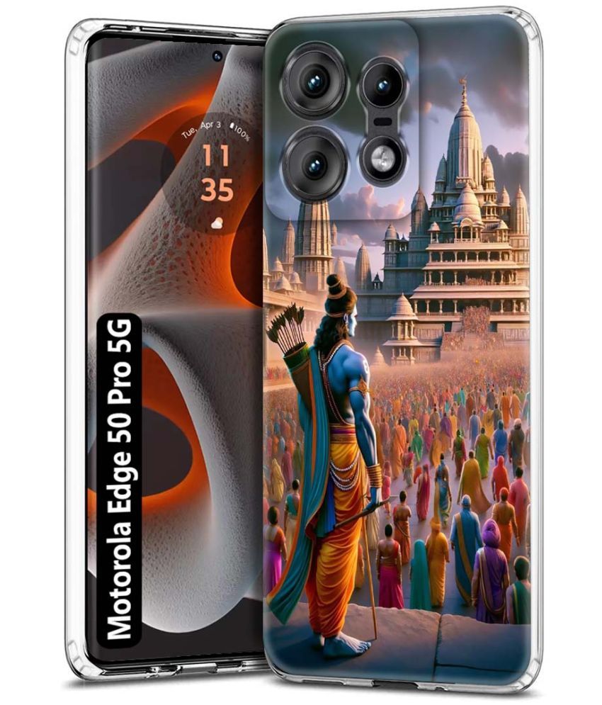     			Fashionury Multicolor Printed Back Cover Silicon Compatible For Motorola Edge 50 Pro 5G ( Pack of 1 )