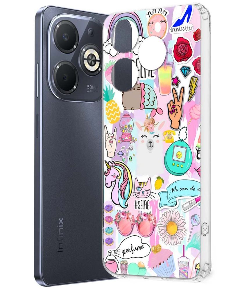     			Fashionury Multicolor Printed Back Cover Silicon Compatible For Infinix Smart 8 Plus ( Pack of 1 )