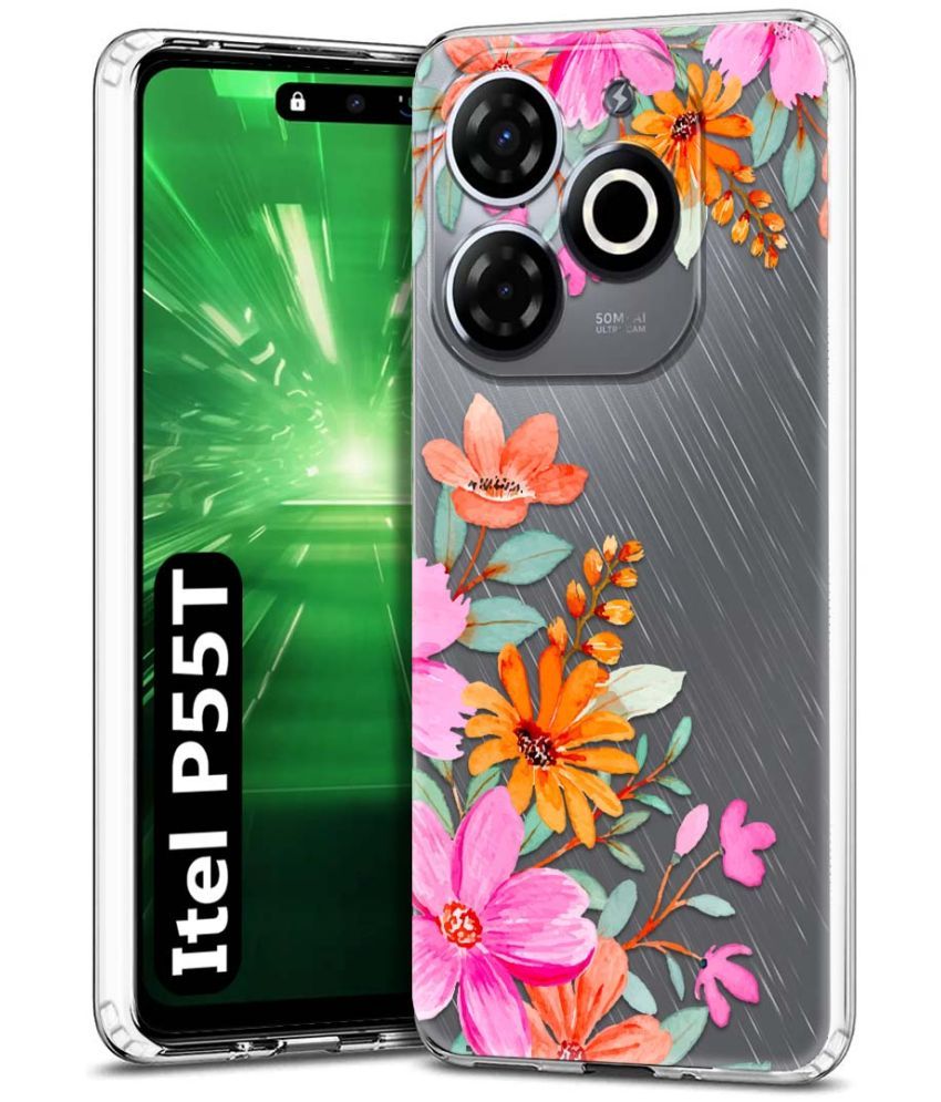     			Fashionury Multicolor Printed Back Cover Silicon Compatible For Itel P55T ( Pack of 1 )