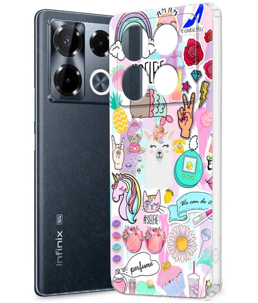     			Fashionury Multicolor Printed Back Cover Silicon Compatible For Infinix Note 40 pro plus 5G ( Pack of 1 )