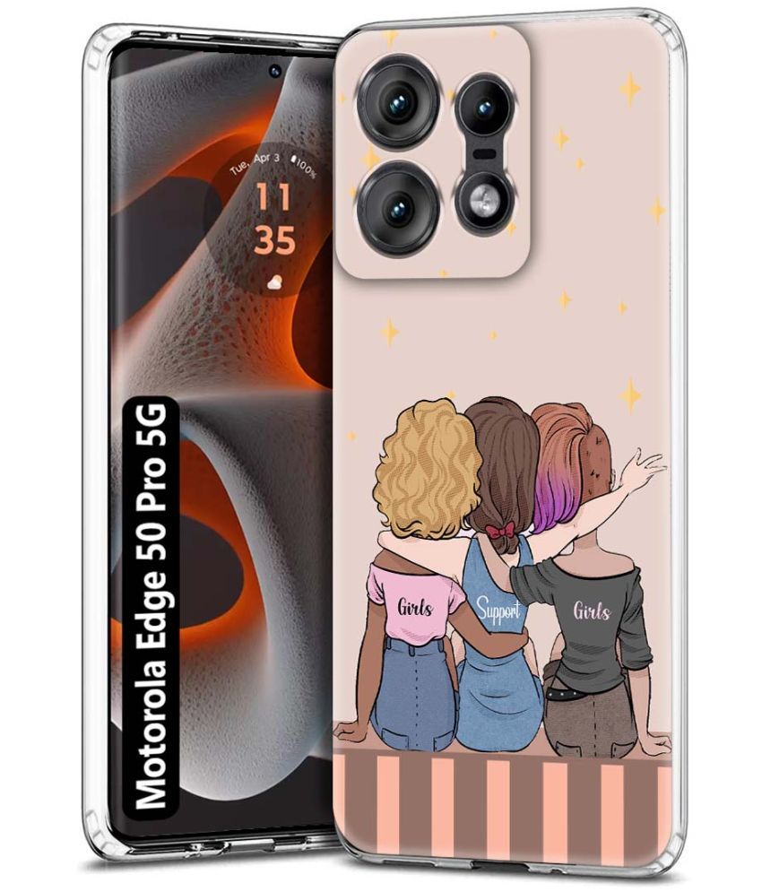     			Fashionury Multicolor Printed Back Cover Silicon Compatible For Motorola Edge 50 Pro 5G ( Pack of 1 )