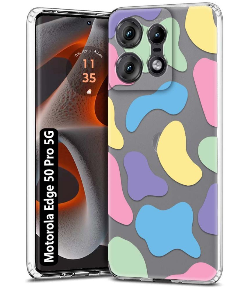     			Fashionury Multicolor Printed Back Cover Silicon Compatible For Motorola Edge 50 Pro 5G ( Pack of 1 )