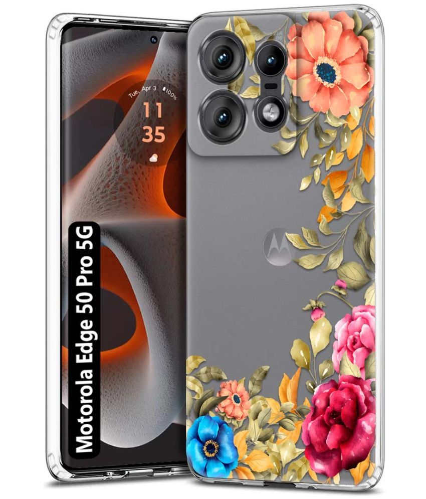     			Fashionury Multicolor Printed Back Cover Silicon Compatible For Motorola Edge 50 Pro 5G ( Pack of 1 )