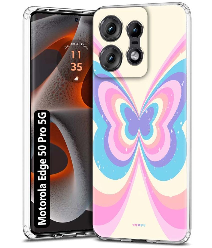     			Fashionury Multicolor Printed Back Cover Silicon Compatible For Motorola Edge 50 Pro 5G ( Pack of 1 )