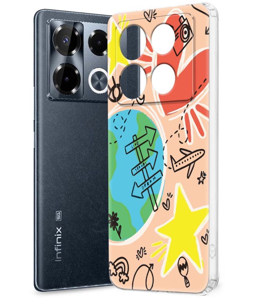     			Fashionury Multicolor Printed Back Cover Silicon Compatible For Infinix Note 40 pro plus 5G ( Pack of 1 )