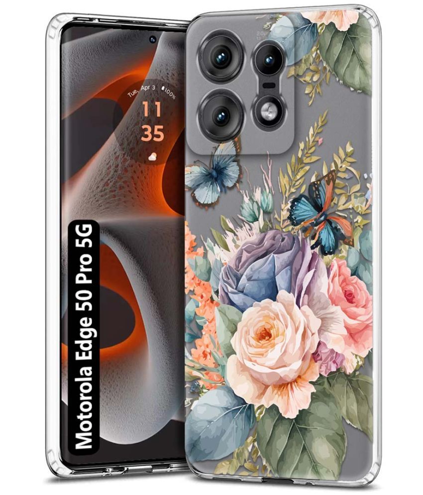     			Fashionury Multicolor Printed Back Cover Silicon Compatible For Motorola Edge 50 Pro 5G ( Pack of 1 )