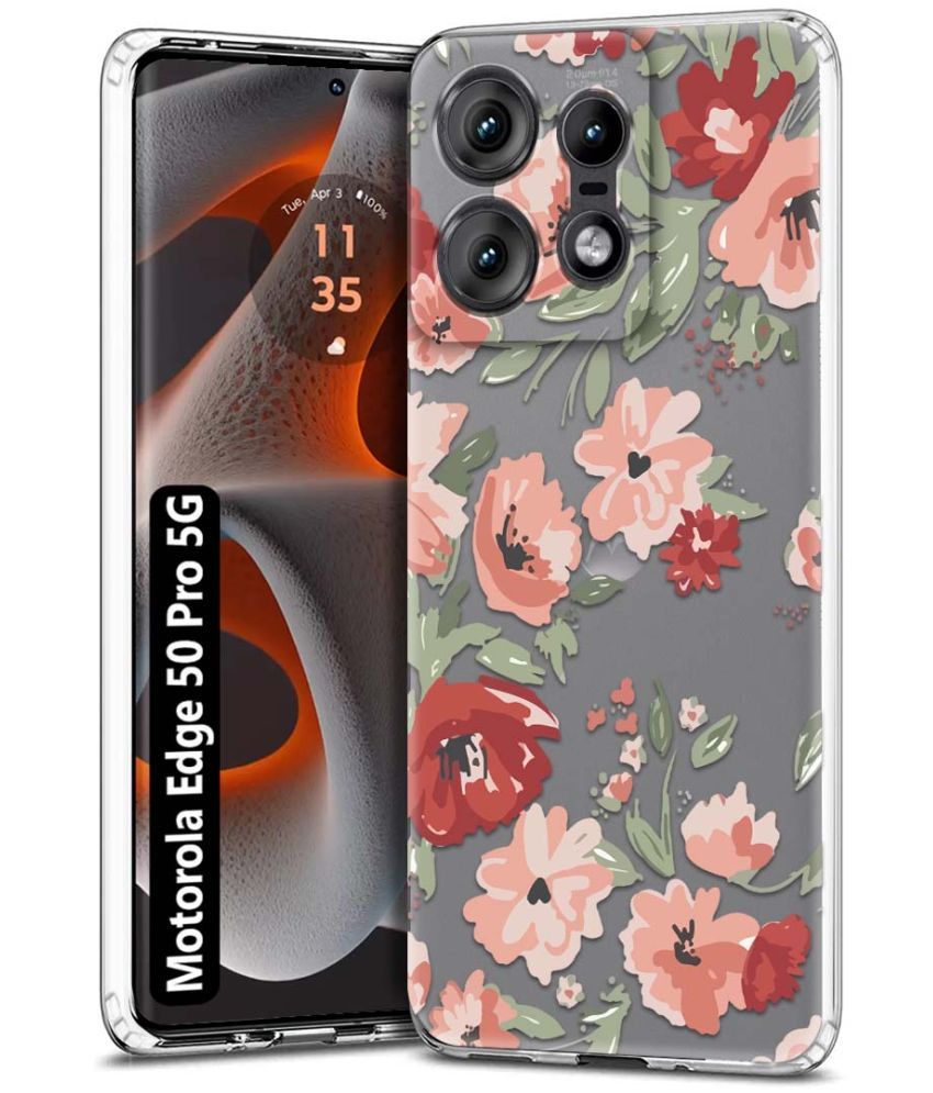     			Fashionury Multicolor Printed Back Cover Silicon Compatible For Motorola Edge 50 Pro 5G ( Pack of 1 )