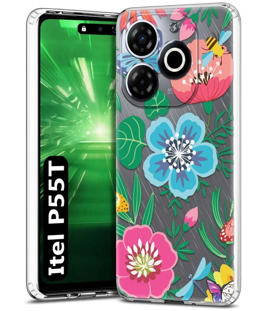     			Fashionury Multicolor Printed Back Cover Silicon Compatible For Itel P55T ( Pack of 1 )