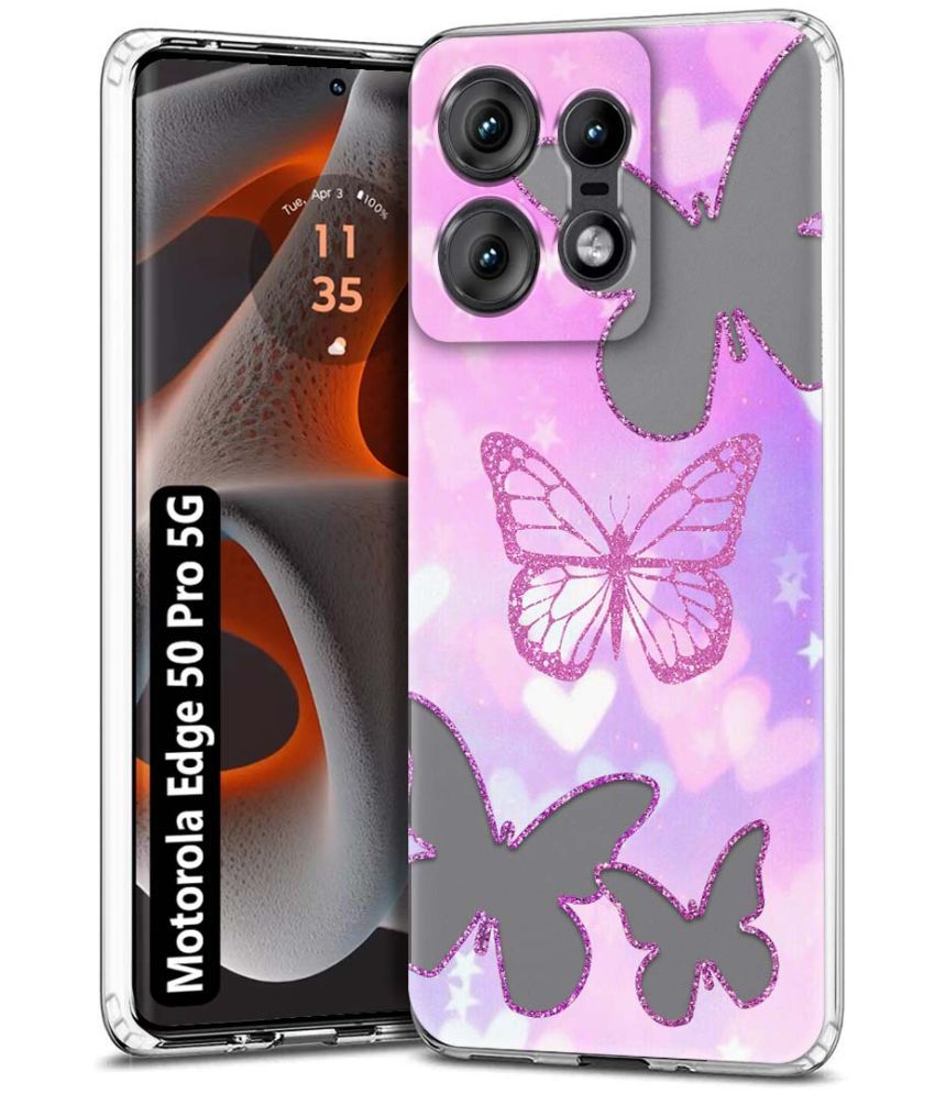     			Fashionury Multicolor Printed Back Cover Silicon Compatible For Motorola Edge 50 Pro 5G ( Pack of 1 )