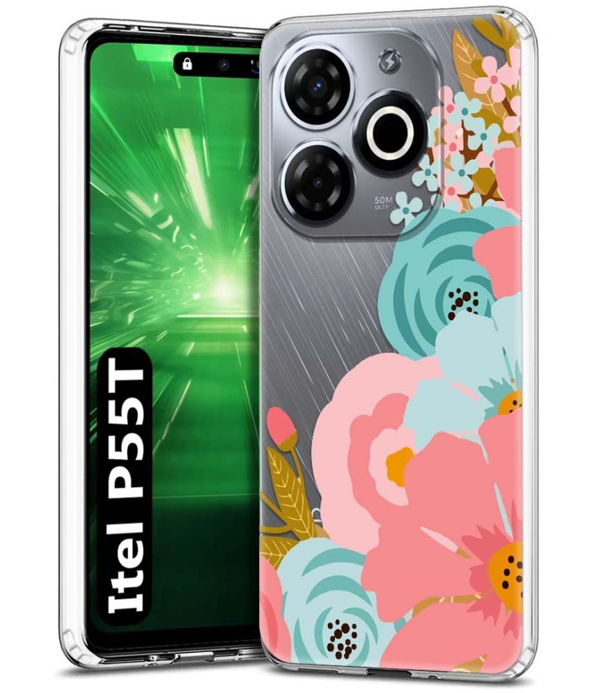     			Fashionury Multicolor Printed Back Cover Silicon Compatible For Itel P55T ( Pack of 1 )