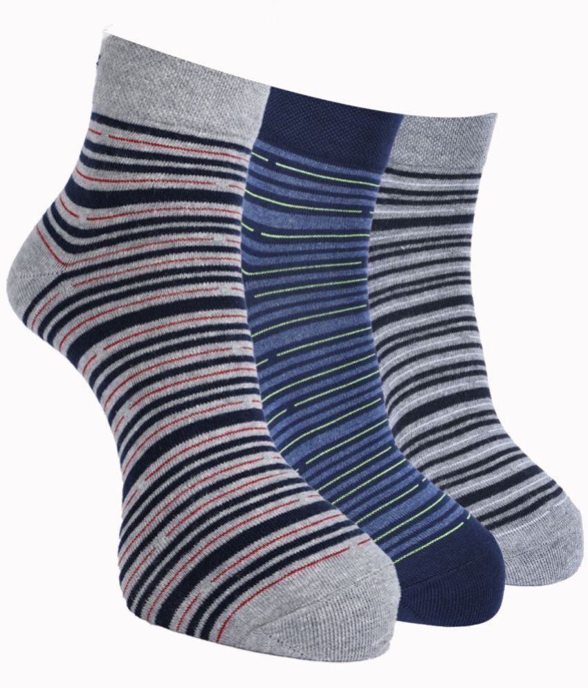     			Force NXT Cotton Blend Men's Striped Multicolor Ankle Length Socks ( Pack of 3 )