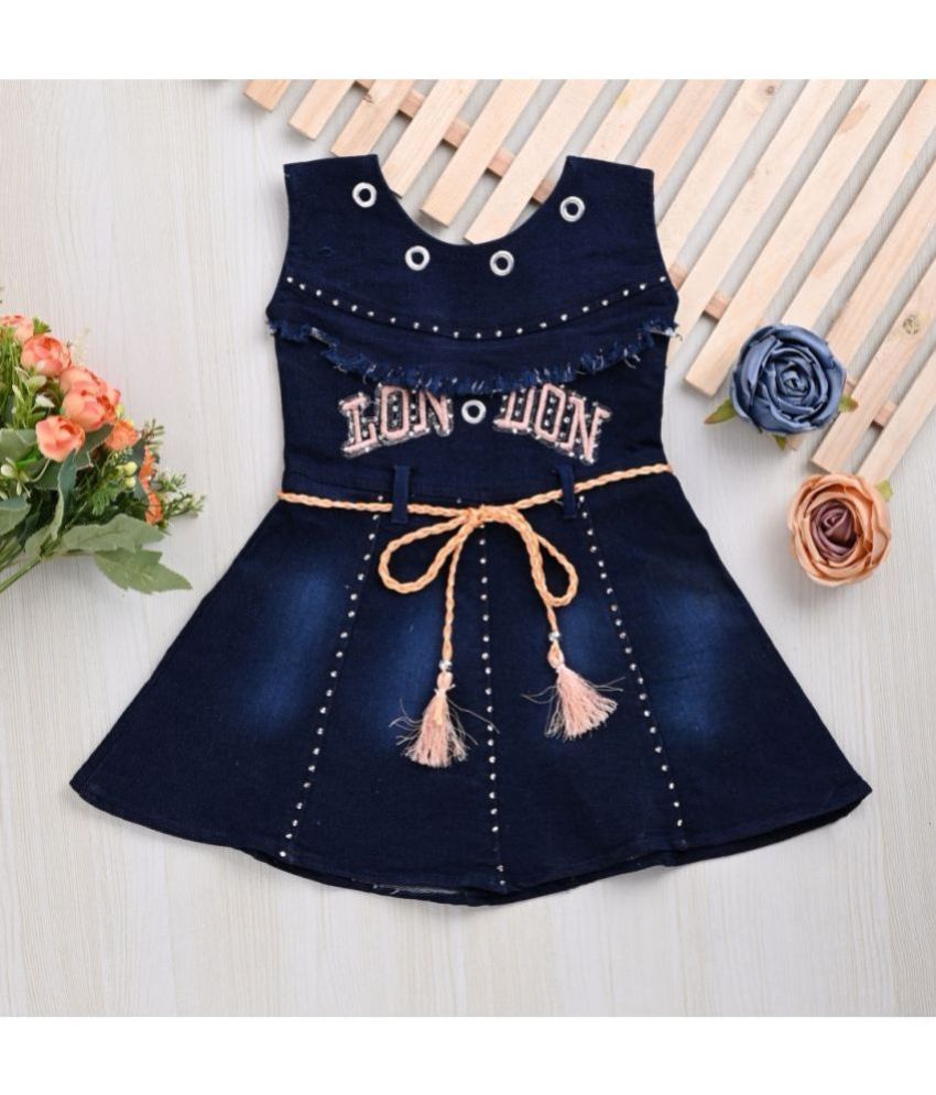     			New Collection Denim A-line Dress For Girls ( Pack of 1 , Yellow )