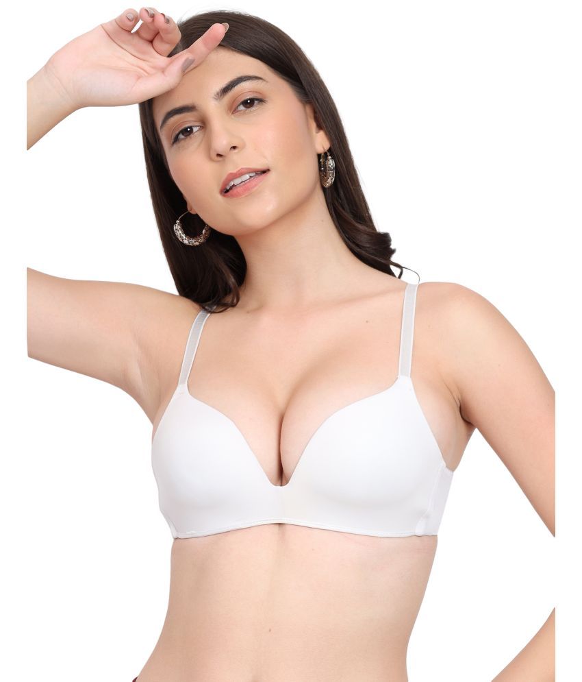     			PARKHA Nylon Heavily Padded Women's T-Shirt Bra ( Light Grey )