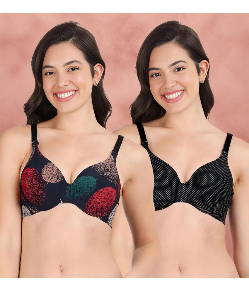     			Shyaway Pack of 2 Nylon Lightly Padded Women's Everyday Bra ( Multicolor ) shya-c2b-1566