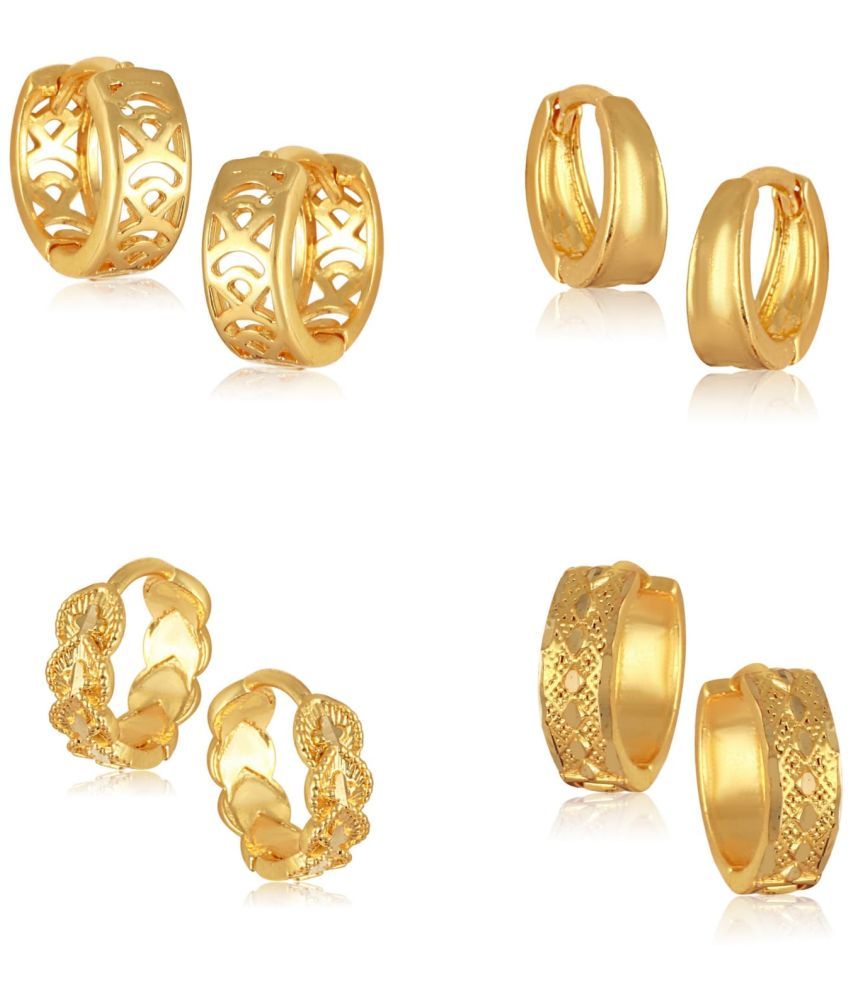     			Vighnaharta Golden Clip-Ons Earrings ( Pack of 4 )