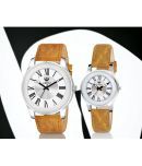 Lorenz Beige PU Analog Couple's Watch