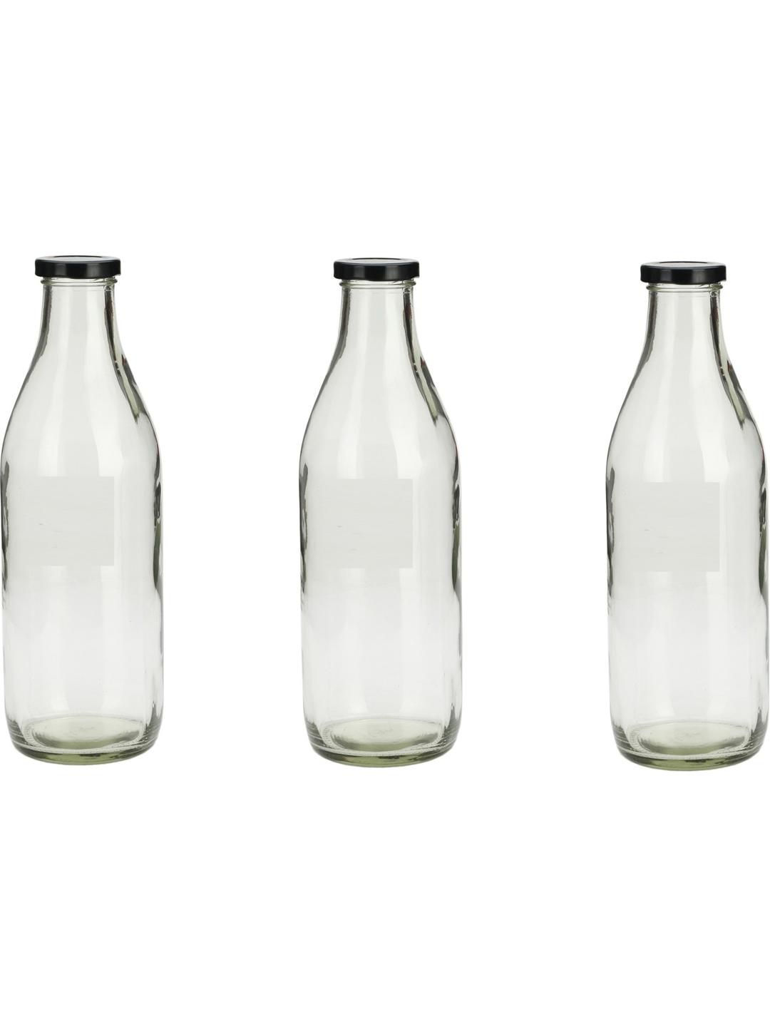     			AFAST Multipurpose Bottle Glass Transparent Utility Container ( Set of 3 )