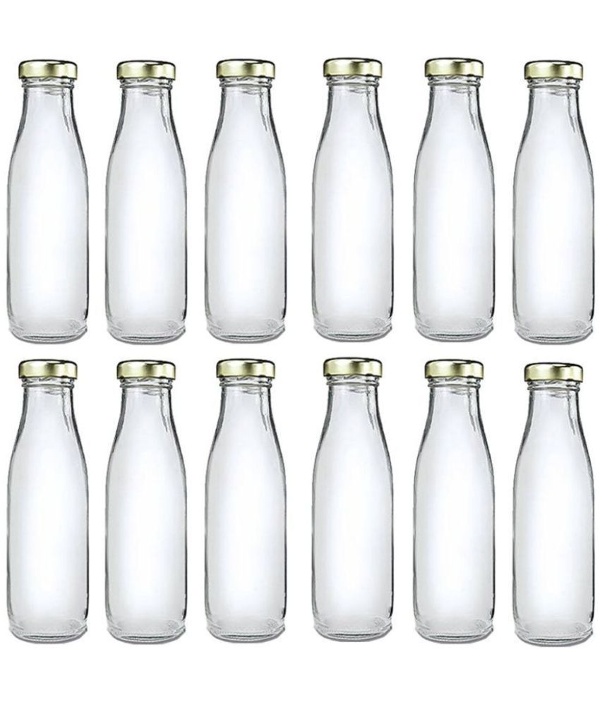     			AFAST Stylish Bottle White 500 mL Glass Water Bottle set of 12