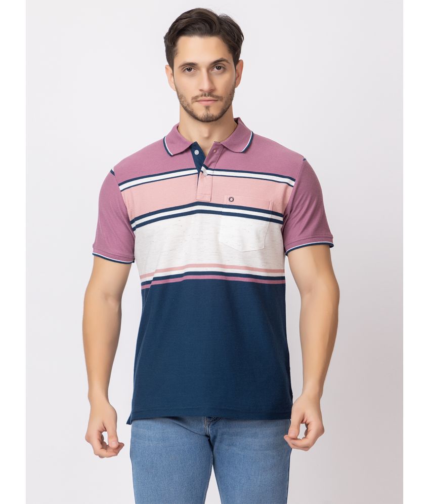     			ARIIX Cotton Blend Regular Fit Colorblock Half Sleeves Men's Polo T Shirt - Purple ( Pack of 1 )
