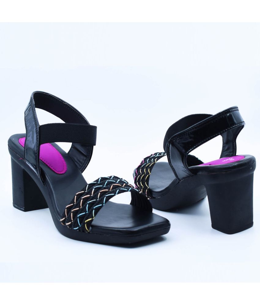     			HardForce Black Women's Sandal Heels