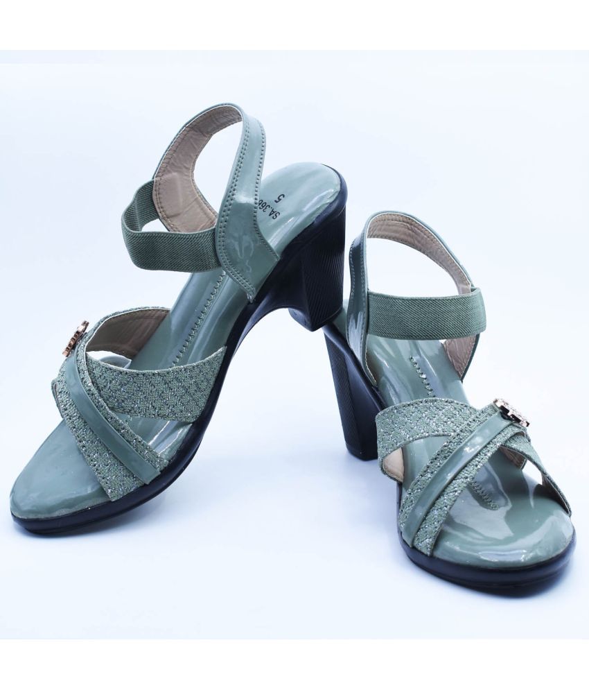     			HardForce Green Women's Sandal Heels