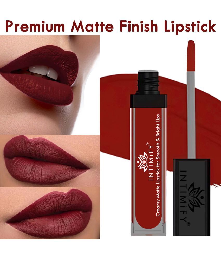     			Intimify Maroon Matte Lipstick, Lipstick For Women, Highly Pigmented Long Lasting, 6 Ml