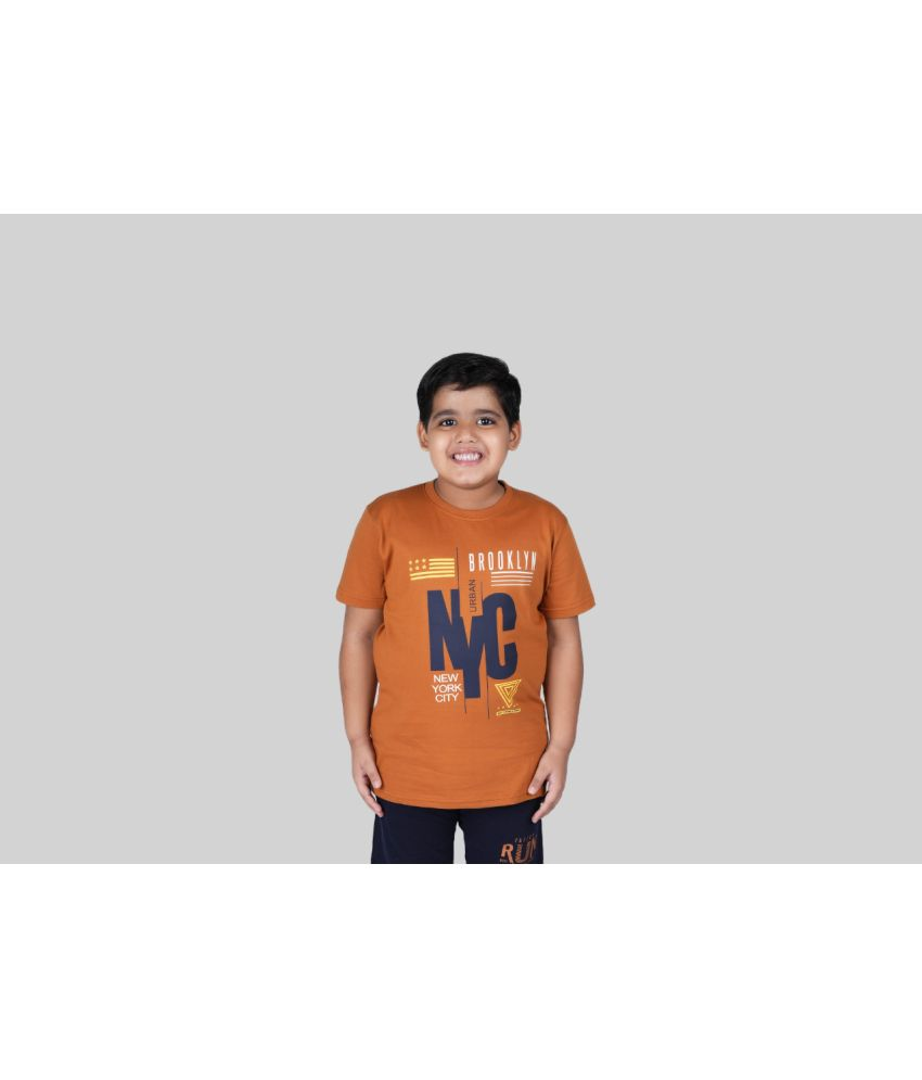     			Kidzee Kingdom Orange Cotton Boy's T-Shirt ( Pack of 1 )