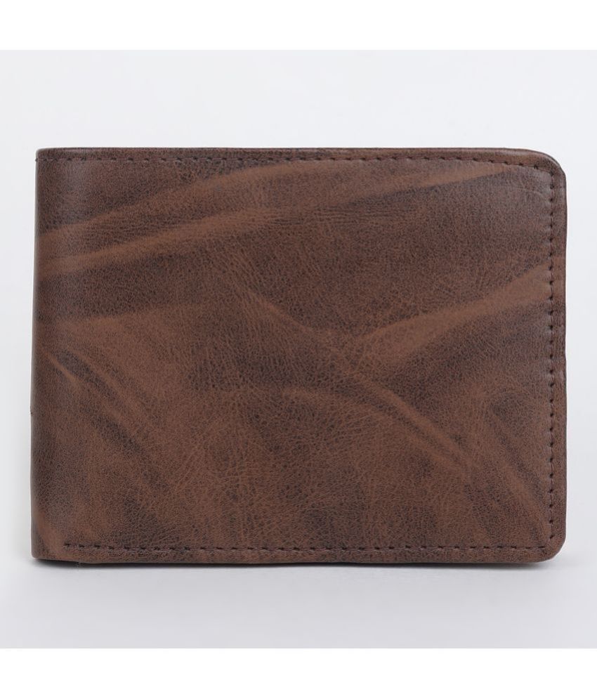     			SUNSHOPPING Brown Faux Leather Men's Two Fold Wallet ( Pack of 1 )