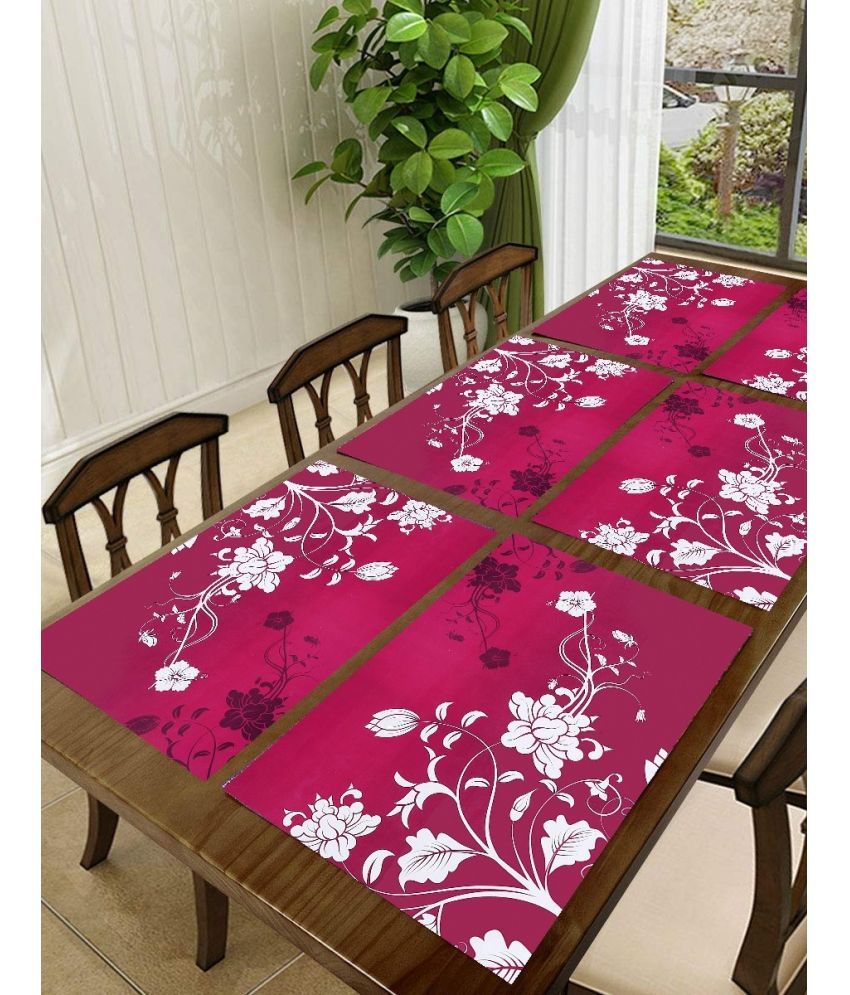     			Sanraksshan PVC Floral Rectangle Table Mats ( 40 cm x 32 cm ) Pack of 6 - Multi