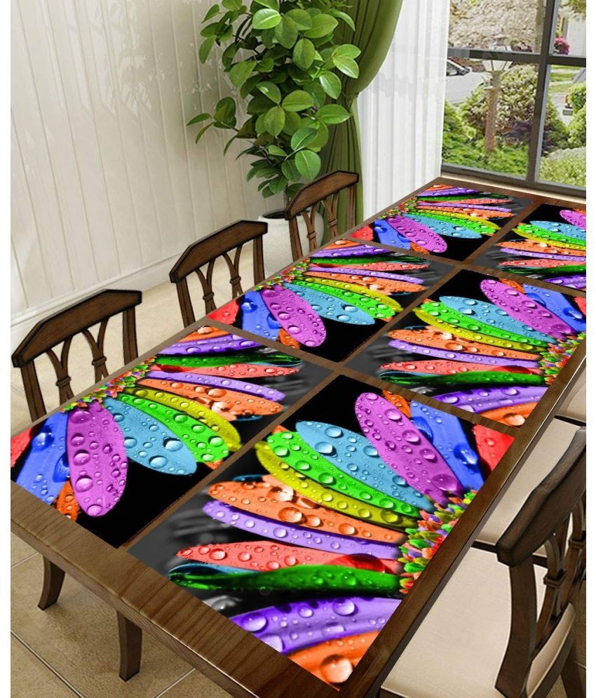     			Sanraksshan PVC Nature Rectangle Table Mats ( 40 cm x 32 cm ) Pack of 6 - Multi