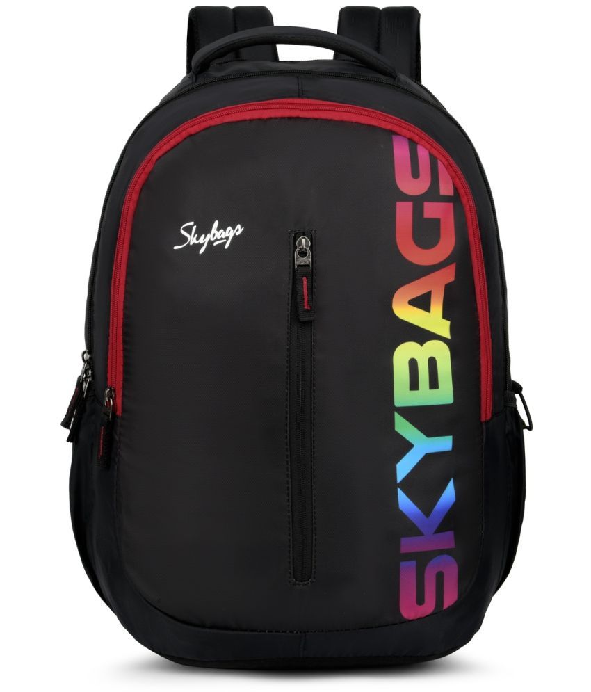     			Skybags Black Polyester Backpack ( 30 Ltrs )