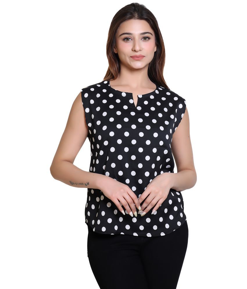     			Varenyam Black Rayon Women's Regular Top ( Pack of 1 )