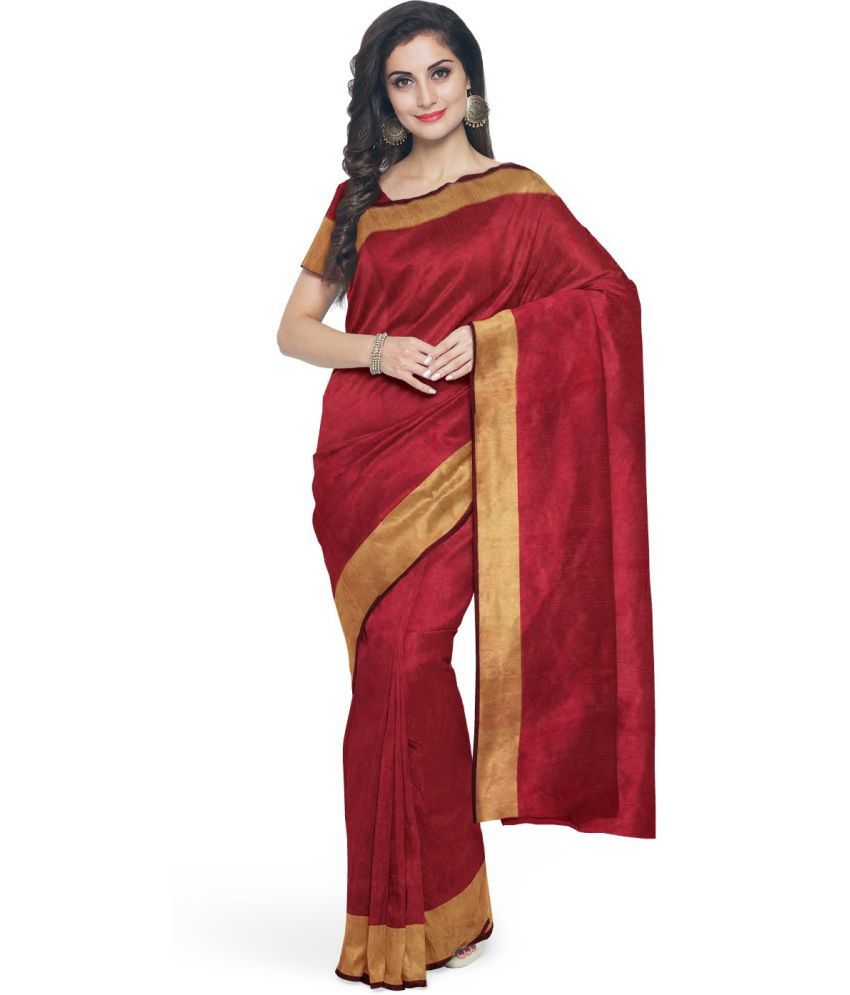     			Vkaran Cotton Silk Embellished Saree Without Blouse Piece - Grey ( Pack of 1 )